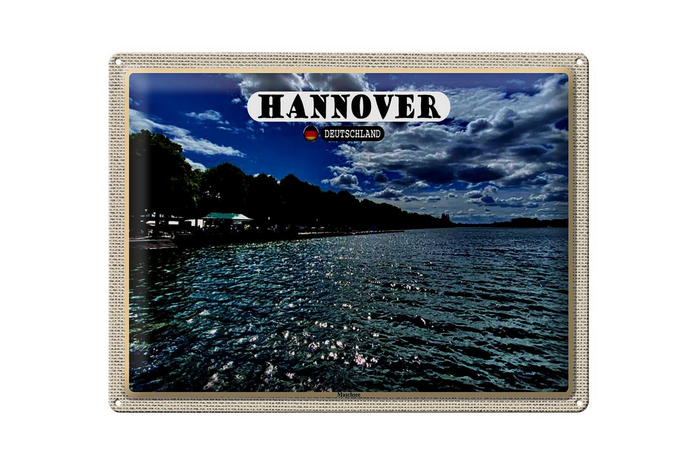 Femer GmbH Metallschild Städte Hannover Maschsee Natur 40x30cm, (1 St), gewölbte Oberfläche, abgerundete Ecken, umgeschlagene Kanten von Femer GmbH