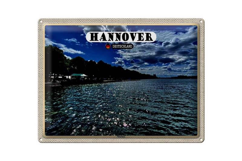 Femer GmbH Metallschild Städte Hannover Maschsee Natur 40x30cm, (1 St), gewölbte Oberfläche, abgerundete Ecken, umgeschlagene Kanten von Femer GmbH