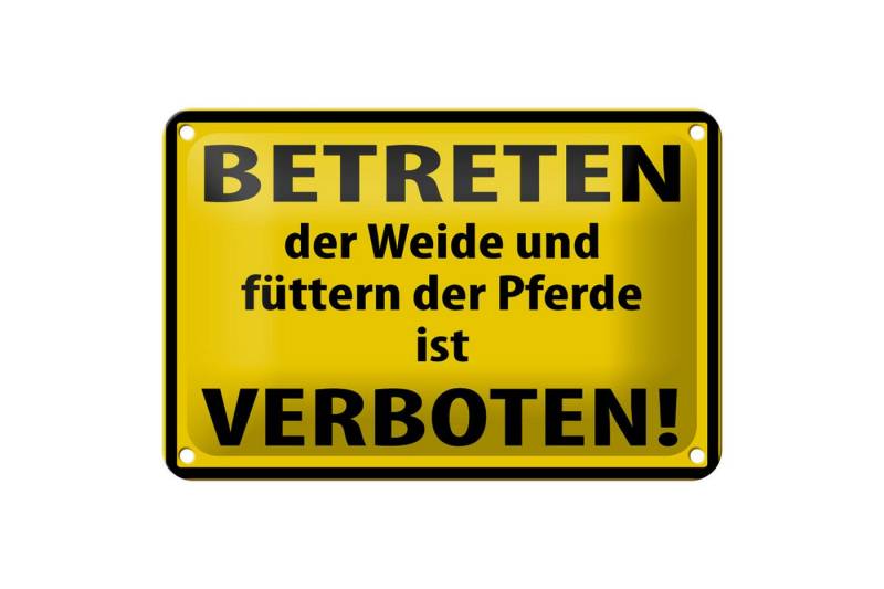 Femer GmbH Metallschild Warnschild 18x12cm Betreten der Weide verboten, (1 St), gewölbte Oberfläche, abgerundete Ecken, umgeschlagene Kanten von Femer GmbH