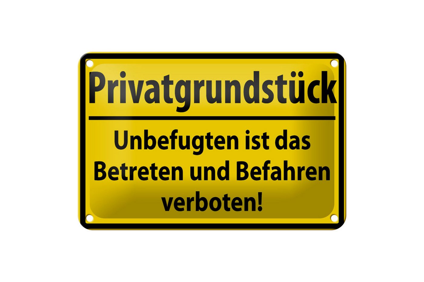 Femer GmbH Metallschild Warnschild 18x12cm Privatgrundstück, (1 St), gewölbte Oberfläche, abgerundete Ecken, umgeschlagene Kanten von Femer GmbH