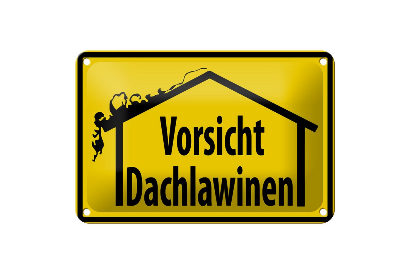 Femer GmbH Metallschild Warnschild 18x12cm Vorsicht Dachlawinen, (1 St), gewölbte Oberfläche, abgerundete Ecken, umgeschlagene Kanten von Femer GmbH