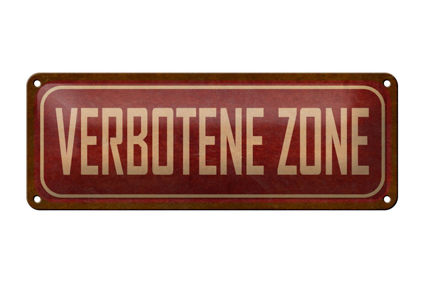 Femer GmbH Metallschild Warnschild 27x10cm verbotene Zone, (1 St), gewölbte Oberfläche, abgerundete Ecken, umgeschlagene Kanten von Femer GmbH