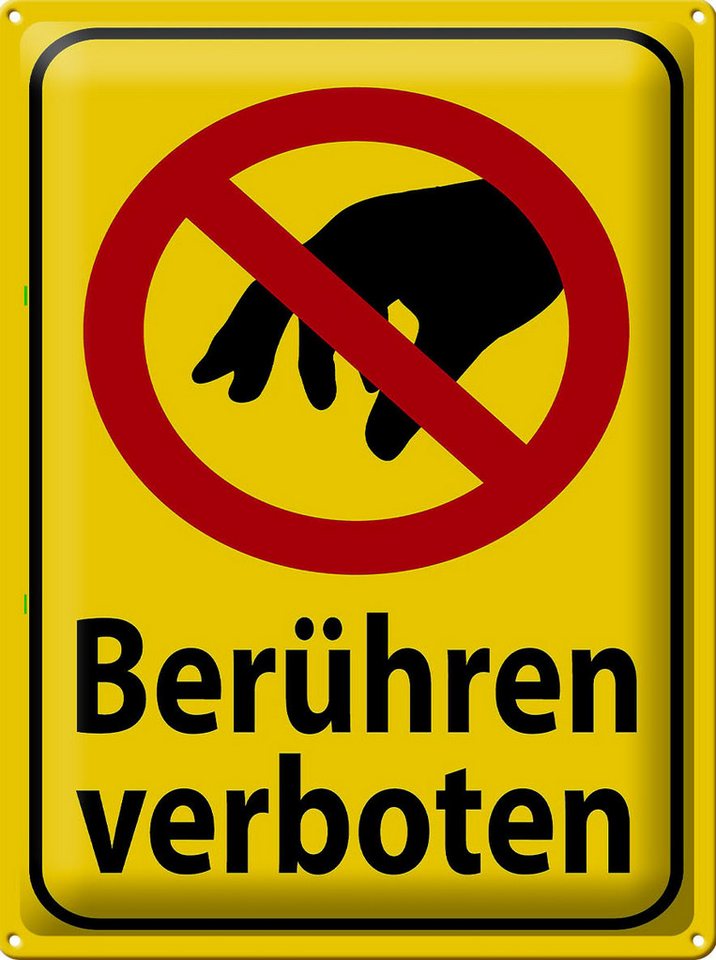 Femer GmbH Metallschild Warnschild 30x40cm berühren verboten, (1 St), gewölbte Oberfläche, abgerundete Ecken, umgeschlagene Kanten von Femer GmbH