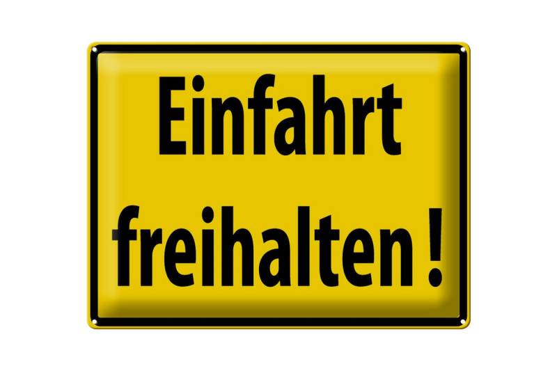 Femer GmbH Metallschild Warnschild 40x30cm Einfahrt freihalten, (1 St), gewölbte Oberfläche, abgerundete Ecken, umgeschlagene Kanten von Femer GmbH