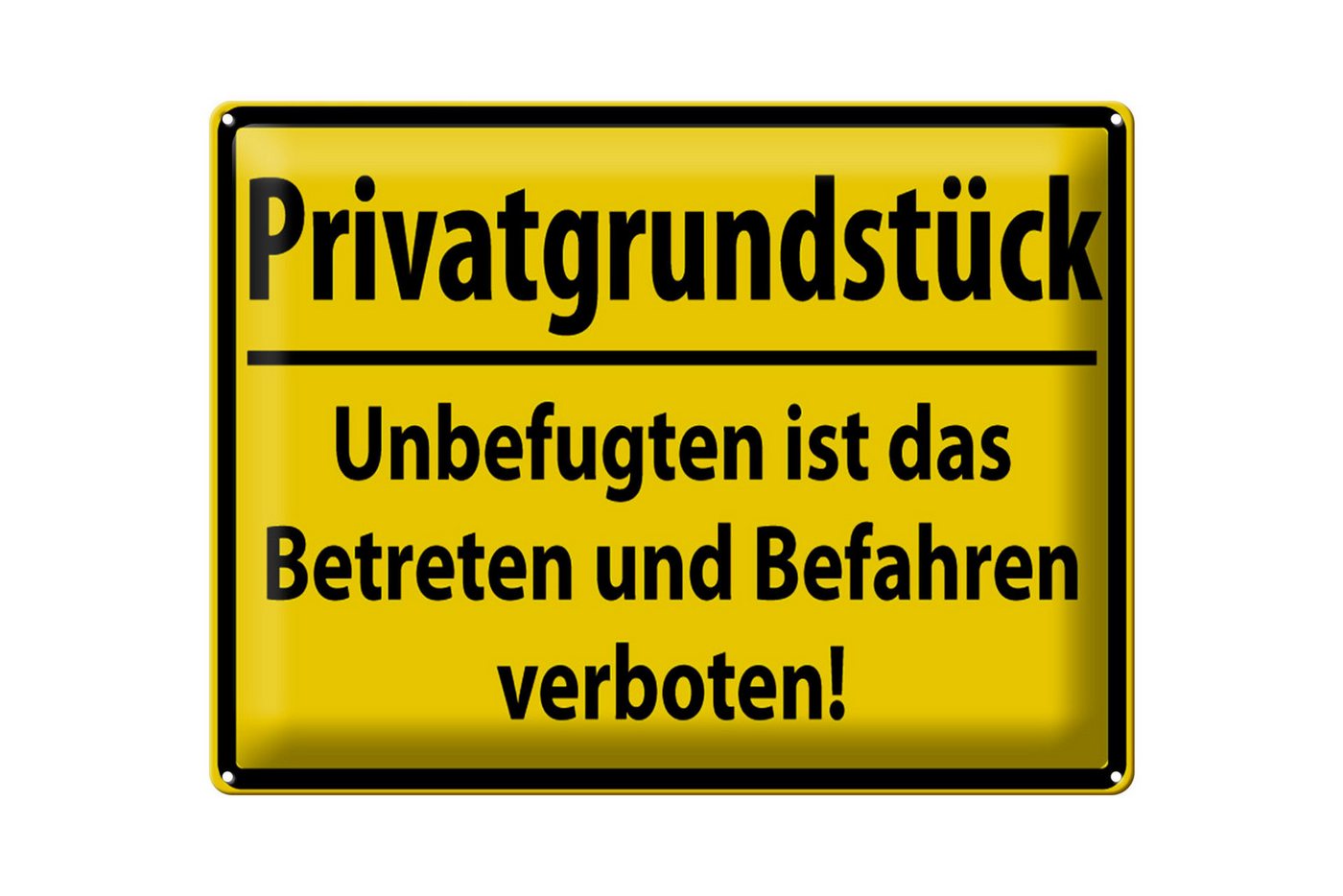 Femer GmbH Metallschild Warnschild 40x30cm Privatgrundstück, (1 St), gewölbte Oberfläche, abgerundete Ecken, umgeschlagene Kanten von Femer GmbH