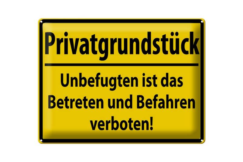 Femer GmbH Metallschild Warnschild 40x30cm Privatgrundstück, (1 St), gewölbte Oberfläche, abgerundete Ecken, umgeschlagene Kanten von Femer GmbH
