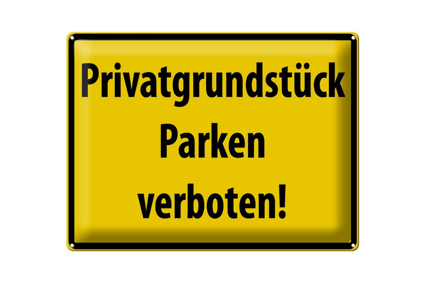 Femer GmbH Metallschild Warnschild 40x30cm Privatgrundstück Parkverbot, (1 St), gewölbte Oberfläche, abgerundete Ecken, umgeschlagene Kanten von Femer GmbH