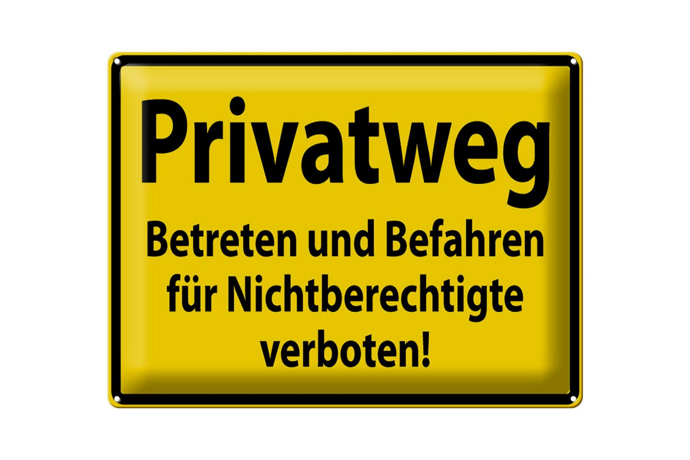 Femer GmbH Metallschild Warnschild 40x30cm Privatweg gelbes, (1 St), gewölbte Oberfläche, abgerundete Ecken, umgeschlagene Kanten von Femer GmbH