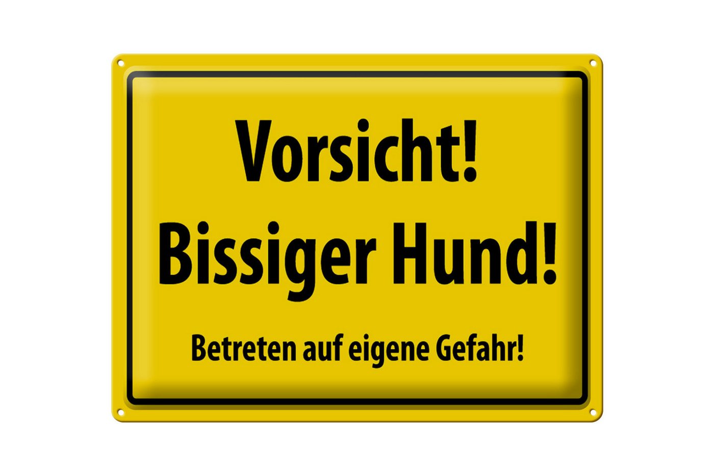 Femer GmbH Metallschild Warnschild 40x30cm Vorsicht bissiger Hund, (1 St), gewölbte Oberfläche, abgerundete Ecken, umgeschlagene Kanten von Femer GmbH