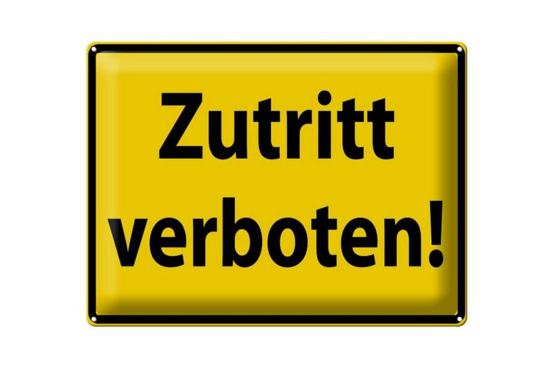 Femer GmbH Metallschild Warnschild 40x30cm Zutritt Verboten, (1 St), gewölbte Oberfläche, abgerundete Ecken, umgeschlagene Kanten von Femer GmbH
