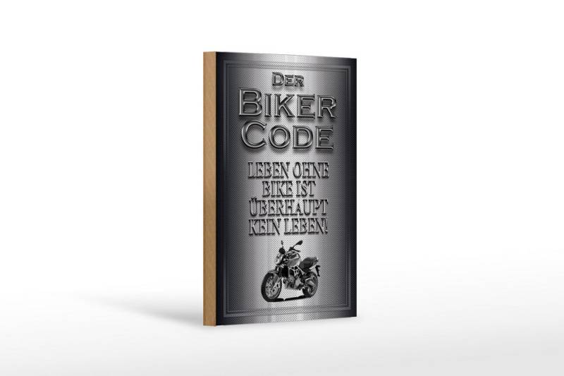 Femer GmbH Holzbild Motorrad 12x18 cm Biker Code leben ohne kein Leben, Auto Motorrad Werkstatt Garage (1 St), Glatte Holzfaserplatte (MDF), vorn beschichtet von Femer GmbH