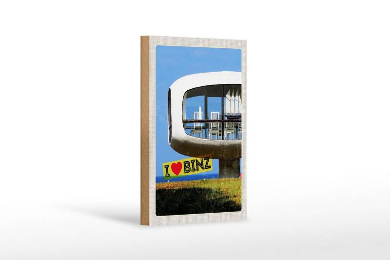 Femer GmbH Holzbild Reise 12x18 cm Binz Deutschland Gebäude Stühle Tisch, (1 St), Glatte Holzfaserplatte (MDF), vorn beschichtet von Femer GmbH