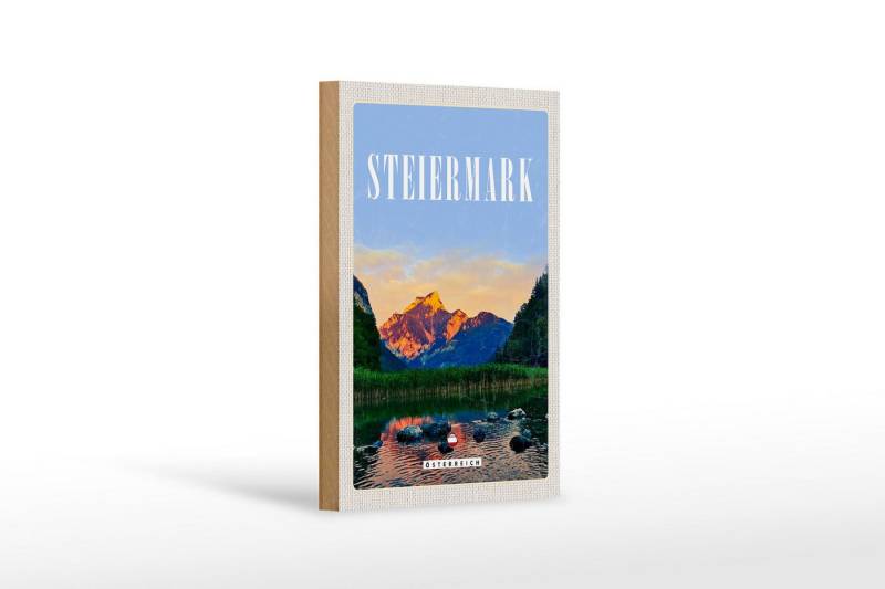Femer GmbH Holzbild Reise 12x18 cm Steiermark Österreich Urlaub See Natur, (1 St), Glatte Holzfaserplatte (MDF), vorn beschichtet von Femer GmbH