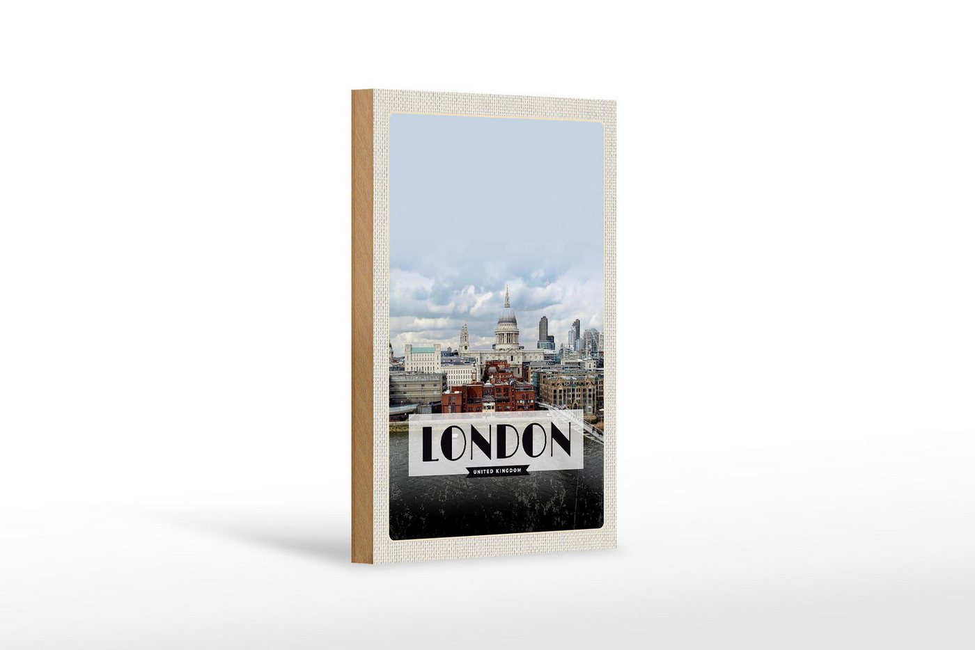 Femer GmbH Holzbild Reise 12x18cm London United Kingdom Foto Poster, (1 St), Glatte Holzfaserplatte (MDF), vorn beschichtet von Femer GmbH