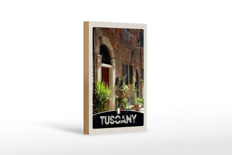 Femer GmbH Holzbild Reise 12x18cm Toskana Italien Gebäude Pflanzen, (1 St), Glatte Holzfaserplatte (MDF), vorn beschichtet von Femer GmbH