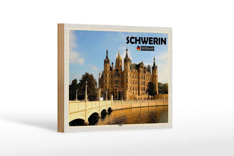 Femer GmbH Holzbild Städte Schwerin Schloss Architektur 18x12 cm, (1 St), Glatte Holzfaserplatte (MDF), vorn beschichtet von Femer GmbH