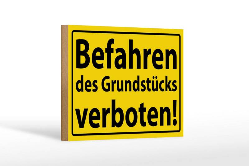 Femer GmbH Holzbild Warnschild 18x12cm Befahren Grundstück verboten, Hinweise und Warnungen (1 St), Glatte Holzfaserplatte (MDF), vorn beschichtet von Femer GmbH