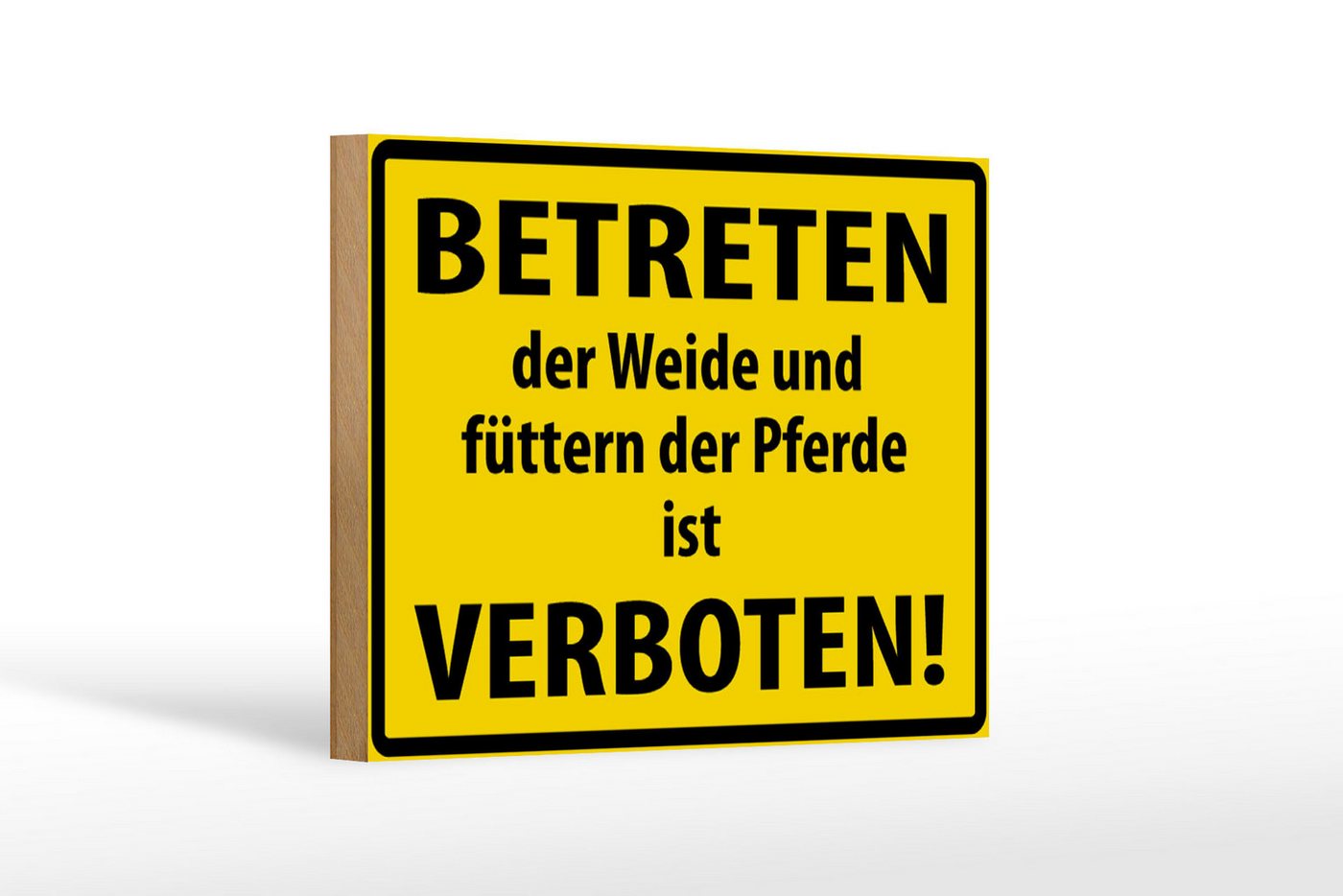 Femer GmbH Holzbild Warnschild 18x12cm Betreten der Weide verboten, Hinweise und Warnungen (1 St), Glatte Holzfaserplatte (MDF), vorn beschichtet von Femer GmbH