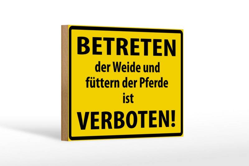 Femer GmbH Holzbild Warnschild 18x12cm Betreten der Weide verboten, Hinweise und Warnungen (1 St), Glatte Holzfaserplatte (MDF), vorn beschichtet von Femer GmbH
