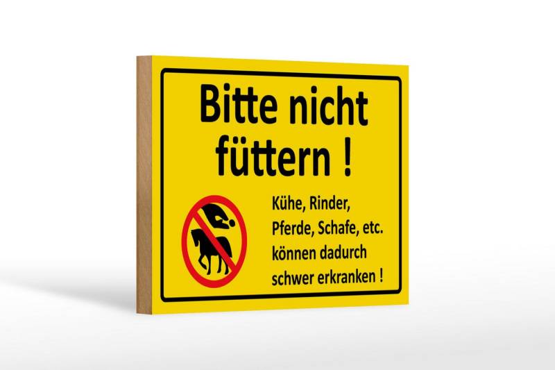 Femer GmbH Holzbild Warnschild 18x12cm Bitte nicht füttern, Hinweise und Warnungen (1 St), Glatte Holzfaserplatte (MDF), vorn beschichtet von Femer GmbH