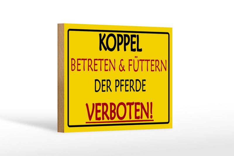 Femer GmbH Holzbild Warnschild 18x12cm Koppel Betreten verboten, Hinweise und Warnungen (1 St), Glatte Holzfaserplatte (MDF), vorn beschichtet von Femer GmbH