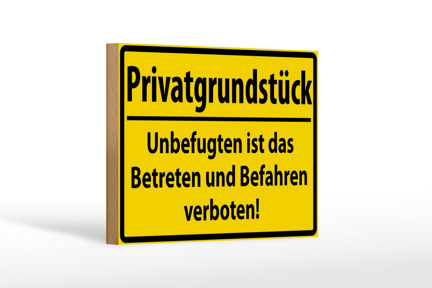 Femer GmbH Holzbild Warnschild 18x12cm Privatgrundstück, Hinweise und Warnungen (1 St), Glatte Holzfaserplatte (MDF), vorn beschichtet von Femer GmbH