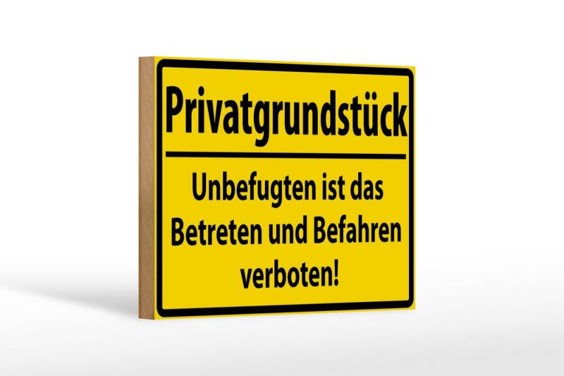 Femer GmbH Holzbild Warnschild 18x12cm Privatgrundstück, Hinweise und Warnungen (1 St), Glatte Holzfaserplatte (MDF), vorn beschichtet von Femer GmbH
