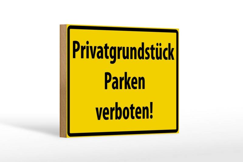 Femer GmbH Holzbild Warnschild 18x12cm Privatgrundstück Parkverbot, Hinweise und Warnungen (1 St), Glatte Holzfaserplatte (MDF), vorn beschichtet von Femer GmbH