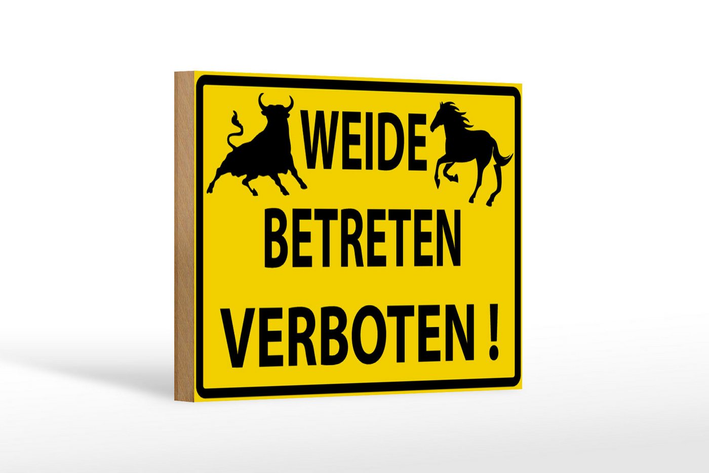 Femer GmbH Holzbild Warnschild 18x12cm Weide Betreten verboten, Hinweise und Warnungen (1 St), Glatte Holzfaserplatte (MDF), vorn beschichtet von Femer GmbH