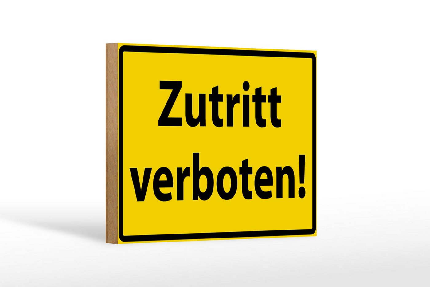 Femer GmbH Holzbild Warnschild 18x12cm Zutritt Verboten, Hinweise und Warnungen (1 St), Glatte Holzfaserplatte (MDF), vorn beschichtet von Femer GmbH