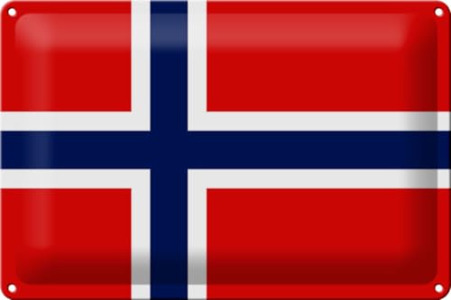 FEMER Blechschild Flagge Norwegen 30x20cm Flag of Norway von FEMER