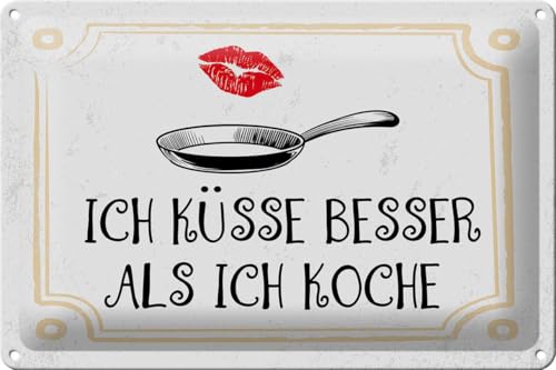 FEMER Blechschild Spruch Ich küsse Besser als ich koche 30x20cm FEMER Blechschild Spruch Ich küsse Besser als ich koche 30x20cm von FEMER