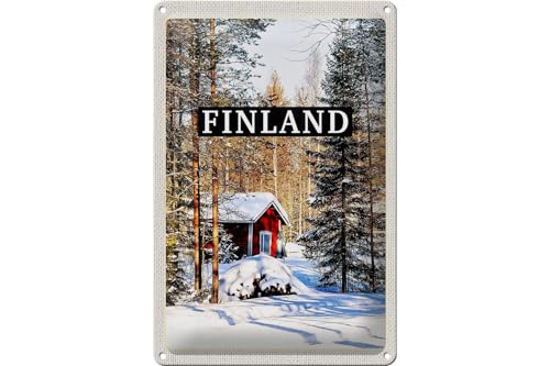 Femer Blechschild Reise 20x30cm Finnland Winterzeit Schnee Wald Femer Blechschild Reise 20x30cm Finnland Winterzeit Schnee Wald von FEMER