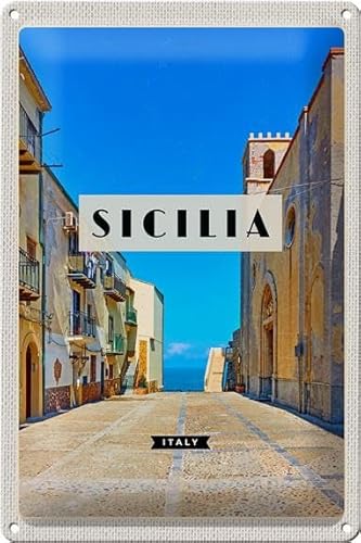 Femer Blechschild Reise 20x30cm Sizilien Italien Europa Urlaubsort von FEMER