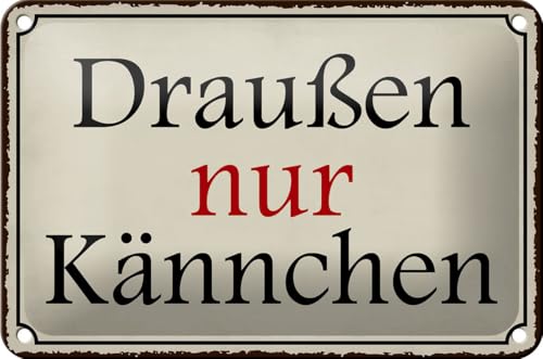 FEMER Blechschild Spruch 18x12cm draußen nur Kännchen Cafe von FEMER