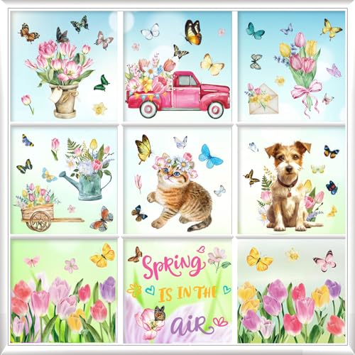 Femnow 9 Stück Fensterbilder Frühling Selbstklebend, Deko Frühling, Fenstersticker, Fensterdeko, Fensterbilder Blumen, Fensterfolie Blumen, Fensteraufkleber, Fenster Deko, Schmetterling Deko 20x30cm Femnow 9 Stück Fensterbilder Frühling Selbstklebend, Deko Frühling, Fenstersticker, Fensterdeko, Fensterbilder Blumen, Fensterfolie Blumen, Fensteraufkleber, Fenster Deko, Schmetterling Deko 20x30cm von Femnow