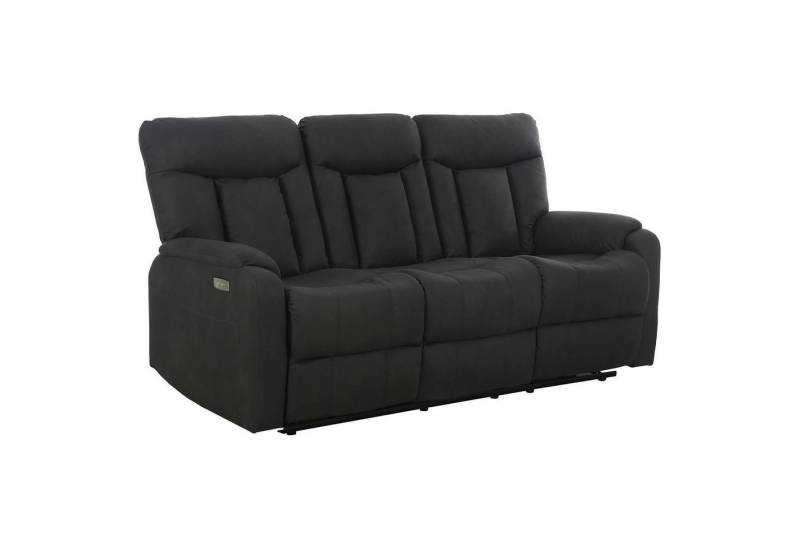 Femo Trade 3-Sitzer FM-3215, Anthrazit, Mikrofaser, USB-Anschluss, 1-motorig, elektrische Relaxfunktion, B 186 x H 100 x T 93 cm von Femo Trade
