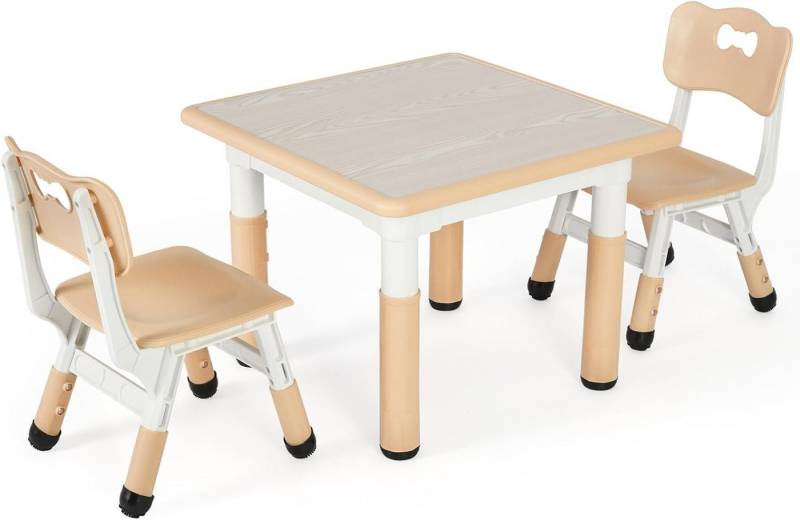 Femor Kindersitzgruppe Kindermöbel, (3-tlg), Kindertisch mit 2 Stühlen Höhenverstellbar von Femor