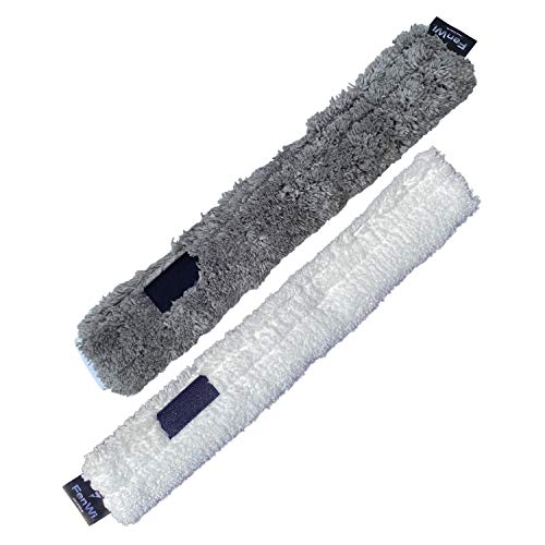 FenWi Ersatz-Wischbezug für FenWi Profi Kombi-Fensterwischer FW-KWE-35 und 35cm Einwascher im 2er-Set, Putzrolle (35/40cm) / 100% Polyester (Mikrofaser) von FenWi