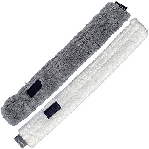 FenWi Ersatz-Wischbezug für FenWi Profi Kombi-Fensterwischer FW-KWE-45 und 45cm Einwascher im 2er-Set, Putzrolle (45/50cm) / 100% Polyester (Mikrofaser) von FenWi