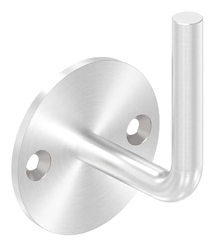 FeNau - Handlaufhalter zum Anschweißen des Handlaufs, Ronde 70 x 4mm, Bügel 12mm, Wandabstand 62mm, 2 x 6,5mm Bohrungen gesenkt, Ronde und Bügel verschraubt, Material: V2A - für Innen & Außen von Fenau