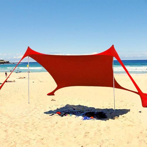 Fenayuu Strandüberdachung, Wasserdichtes UV-beständiges Terrassen-Schattendach, Tragbares Familien Strandzelt Sonnenschutz Strandmuschel Mit Sand-Ankern Alu-Stangen Tragetasche 210 X 150 X 170 cm von Fenayuu