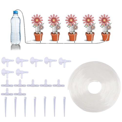 Fenayuu Tropfbewässerung Emitter | 7 Stück Automatische Bewässerung Tropfer | Gartenbewässerungssystem Mit 7 M Schlauch Für Rasen Gewächshaus Indoor Blumenbeet Gemüse Hochbeet Outdoor Baum Garten Fenayuu Tropfbewässerung Emitter | 7 Stück Automatische Bewässerung Tropfer | Gartenbewässerungssystem Mit 7 M Schlauch Für Rasen Gewächshaus Indoor Blumenbeet Gemüse Hochbeet Outdoor Baum Garten von Fenayuu
