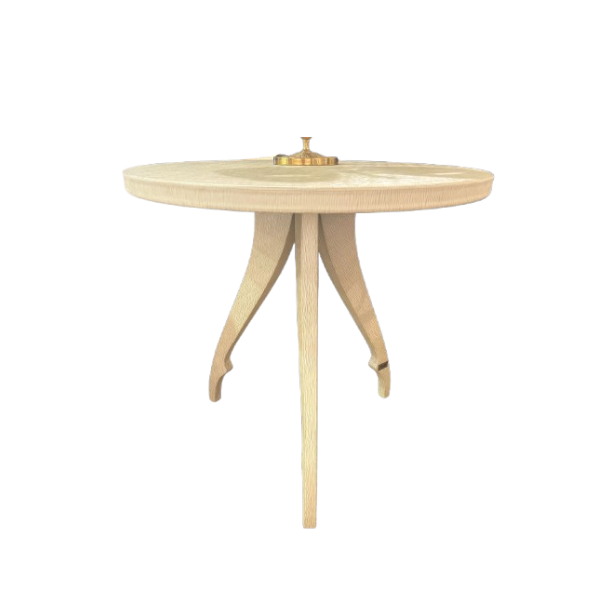 Runder Couchtisch mit weißer Lederplatte, Fendi von Fendi