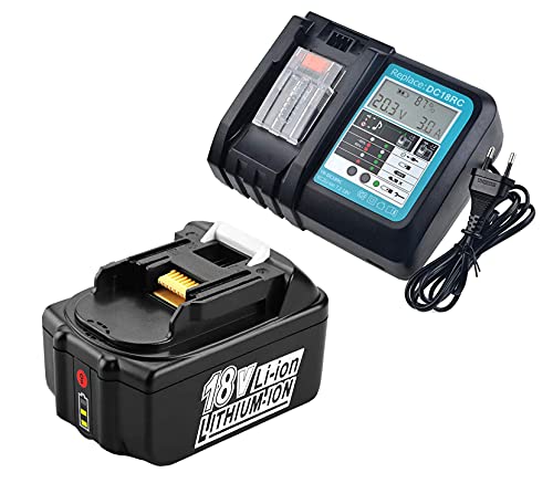 FengBP® Für 5A 18V 5000mAh Akku Makita BL1850 B BL1830 B L1840B BL1815 BL1815N Li-Ion+Ladegerät DC18RC DC18RA von FengBP