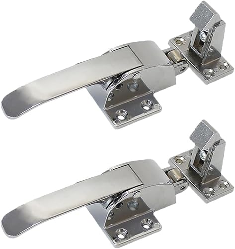 2 robuste Metall-Federgriffe, sicheres Design, Gefrierschrank-Türgriff, verstellbare Verriegelung, Kühllager-Türschloss (48 mm Sockel) von FengQingHuaGG