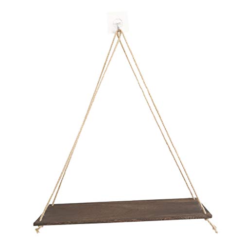Schweberegale aus Holz mit Schnurseil, hängendes Pflanzenregal, schwimmendes Lagerregal, für Schlafzimmer, Wohnzimmer, Heimdekoration von FengQingHuaGG