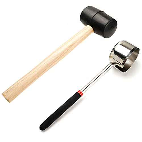FengWu Kokosnussöffner für junge Kokosnuss, Lebensmittelqualität Kokosnussöffner Werkzeug Edelstahl Kokosnuss-Öffner Tool Coco Jack Opener Kit mit Gummihammer FengWu Kokosnussöffner für junge Kokosnuss, Lebensmittelqualität Kokosnussöffner Werkzeug Edelstahl Kokosnuss-Öffner Tool Coco Jack Opener Kit mit Gummihammer von FengWu