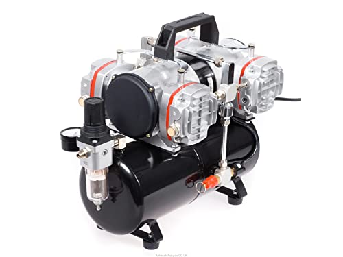 Airbrush Hobby vierkolben Kompressor Fengda® AS-48A mit Druckbehälter von Fengda