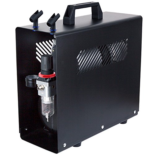 Fengda FD-186A Profi-AirBrush Kompressor mit Start/Stop-Automatik, mit Schutzgehäuse LEISE und ENERGIESPAREND! Das OPTIMALE Standard-Gerät für alle Profis und Beginner LIMITIERTES SONDERANGEBOT von Fengda